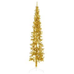 Slim Artificial Half Christmas Tree Gold PVC Skinny