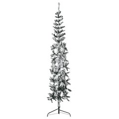 Artificial Half Christmas Tree Green and white PVC, steel