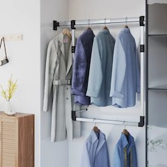 Wardrobe Hanging Rail Silver