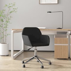 Office Chair Black Fabric (100% polyester), metal, plywood