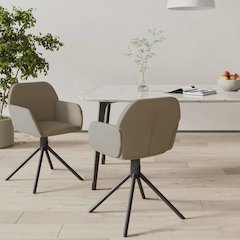 Swivel Dining Chair Set of 2 Light Grey