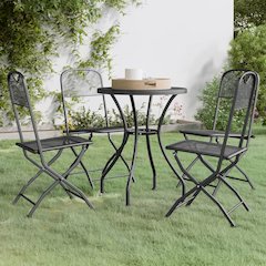 Garden Dining Set Anthracite Expanded metal mesh with e-coating
