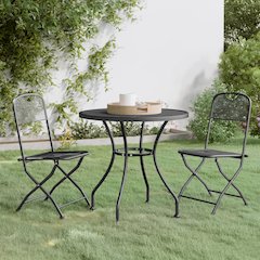 Garden Dining Set Anthracite Expanded metal mesh with e-coating