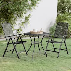 Garden Dining Set Anthracite Expanded metal mesh Medium Foldable
