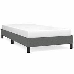 Bed Frame Dark Gray Polyester, Plywood, Engineered Wood Twin XL