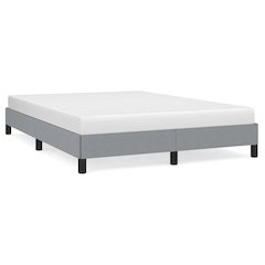 Bed Frame Light gray Polyester Queen Bed Frame Rectangular