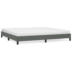 Bed Frame Dark grey Polyester fabric, plywood, engineered wood