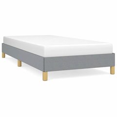Bed Frame Light Grey Polyester, Plywood, Engineered Wood Twin XL