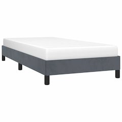 Bed Frame Dark Gray Velvet, Plywood, Engineered Wood Twin XL