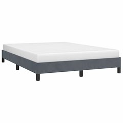 Bed Frame Dark Grey Velvet (100% polyester), plywood, engineered wood