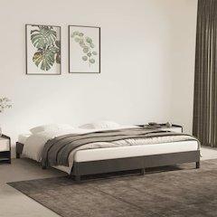 Bed Frame Dark Gray Velvet (100% polyester), plywood, engineered wood