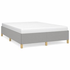 Bed Frame Light Grey Polyester, Plywood, Engineered Wood Full