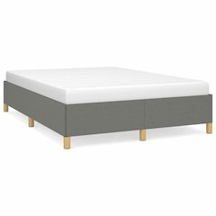 Bed Frame Dark Grey Fabric, Plywood, Engineered Wood Full