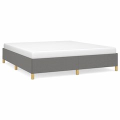 Bed Frame Dark gray Polyester fabric, plywood, engineered wood King