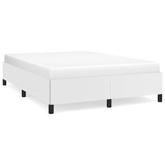 Bed Frame White Faux leather, plywood, engineered wood Queen