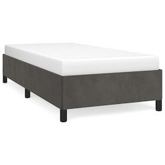 Bed Frame Dark gray Velvet (100% polyester), plywood, engineered wood