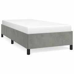 Bed Frame Light Grey Velvet Twin XL Bed Frame Rectangular
