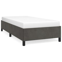 Bed Frame Dark grey Velvet (100% polyester), plywood, engineered wood