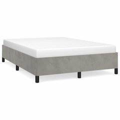 Bed Frame Light Grey Velvet (100% polyester), plywood Full