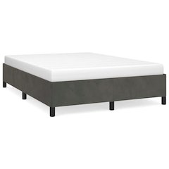 Bed Frame Dark Grey Velvet, Plywood, Engineered wood Full Storage