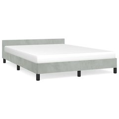 Bed Frame With Headboard Light Grey