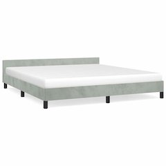 Bed Frame With Headboard Light grey