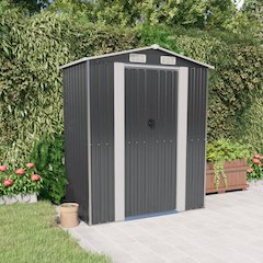 Garden Shed Anthracite Galvanized Steel 75.6 x 42.5 x 87.8 in