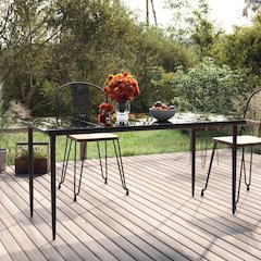 Dining Table Black Powder-coated steel Large Durable