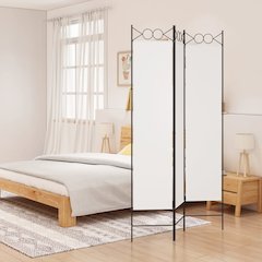 3-Panel Room Divider White 47.2"x78.7" Fabric