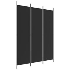 3-Panel Room Divider Black 59.1"x78.7" Fabric