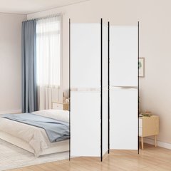 3-Panel Room Divider White 59.1"x86.6" Fabric