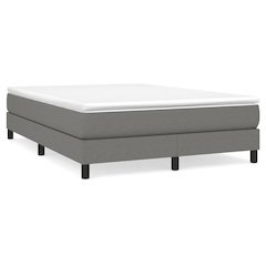 Bed Frame Dark Grey Polyester, Plywood, Engineered Wood Full