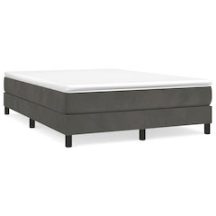 Bed Frame Dark Grey Velvet, plywood, engineered wood Queen
