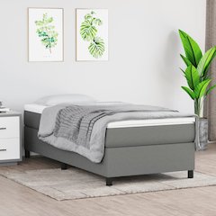 Bed Frame Dark Grey Fabric (100% polyester), plywood, engineered wood
