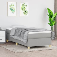 Bed Frame Light Grey 100% polyester, plywood, engineered wood