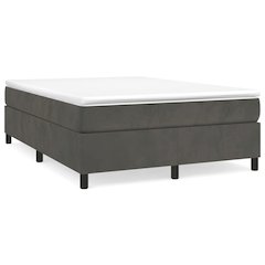 Bed Frame Dark Grey Velvet (100% polyester), plywood, engineered wood