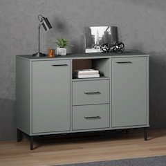 Sideboard Grey Solid pine wood, metal Medium Sideboard