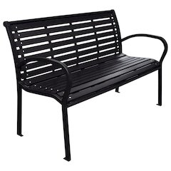 Garden Bench Black WPC (Wood Plastic Composite), Steel 116 cm wide