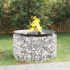 Gabion Fire Pit Ã˜ 39.4" Galvanized Iron