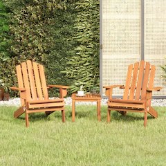 Garden Lounge Set Natural wood Solid Acacia wood Two Chairs
