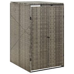 Single Wheelie Bin Shed Gray 27.6"x31.5"x46.1" Poly Rattan