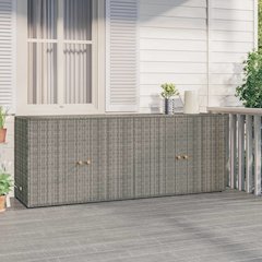 Garden Storage Cabinet Grey PE Rattan Medium