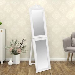 Free-standing Mirror White Glass Full-length Foldable