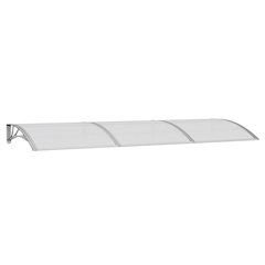 Door Canopy Grey Polycarbonate, ABS, Aluminum 118.1 x 39.4 in