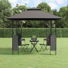 Gazebo Anthracite Steel frame with polyester fabric Large