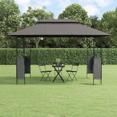 Gazebo Dark Gray Steel Large Water-resistant Gazebo
