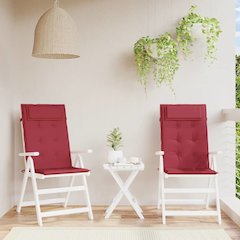 Highback Chair Cushion Set of 2 Wine red