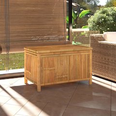 Garden Storage Box Natural Bamboo Bamboo, Polyethylene