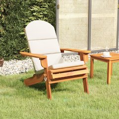Garden Chair Cream white, Natural wood