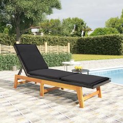 Sun Lounger Black and brown PE rattan 78.7 x 21.3 x 34.3 in